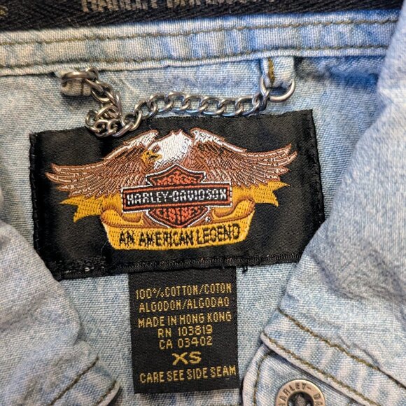 Harley Davidson Ladies XS Short Sleeve Shirt Embroidered Shirt - Picture 3 of 4